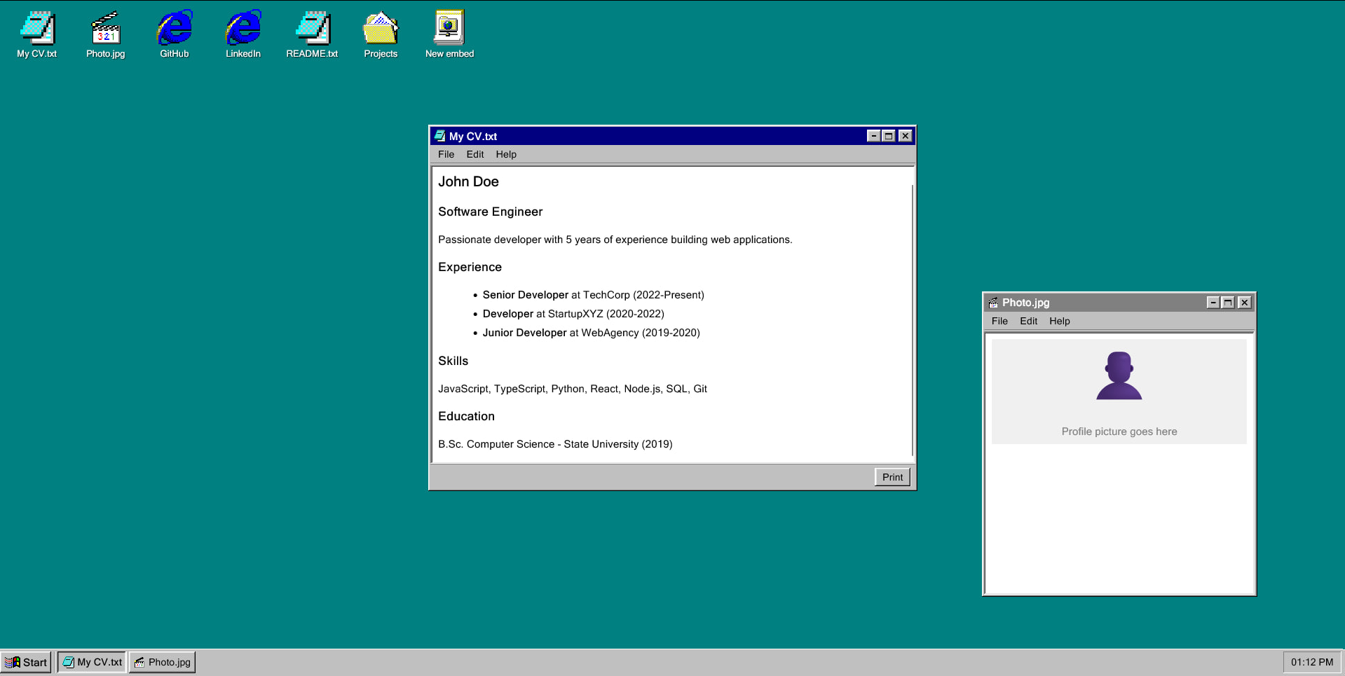 Windows 98 Theme